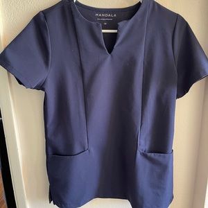 Womens Navy blue Mandala Scrub set